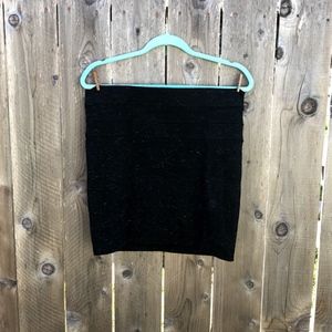 Dark Heather Grey Fitted Midi Skirt